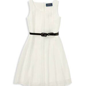 Cream pleated Ralph Lauren Polo dress, size 14.